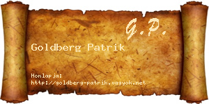 Goldberg Patrik névjegykártya